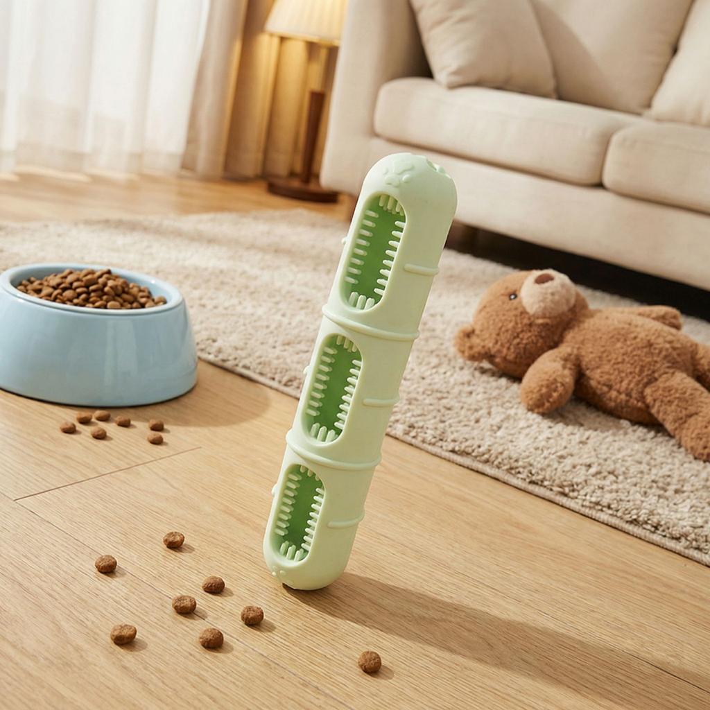 Dog Chew Toy Slow Feeder Sausage Style Durable Pet Toy with Multiple Openings for Treat Filling and Interactive Chewing