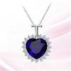 JMXD-Fashion Blue Ocean Heart Necklace Titanite Love Lady Necklace