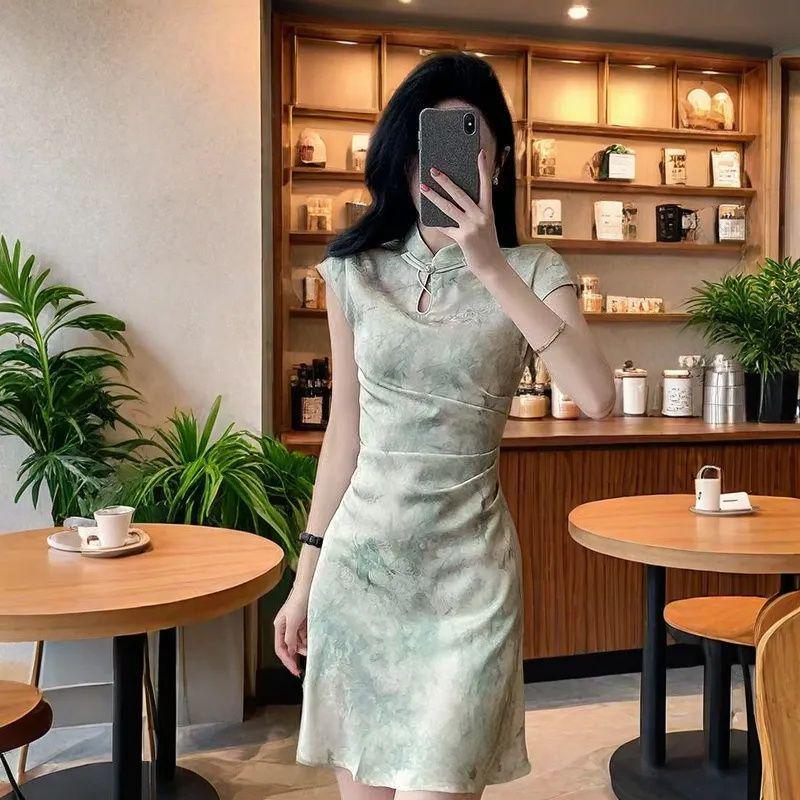 New Summer Cheongsam Dress - Women's Chinese-Style Short Skirt