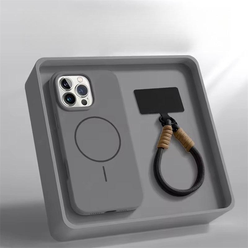 Magnetic Phone Case for IPhone 15 14 16 Plus 11 12 13 16 Pro Max Silicone Lanyard Magsafe Strap Protector Soft Cover