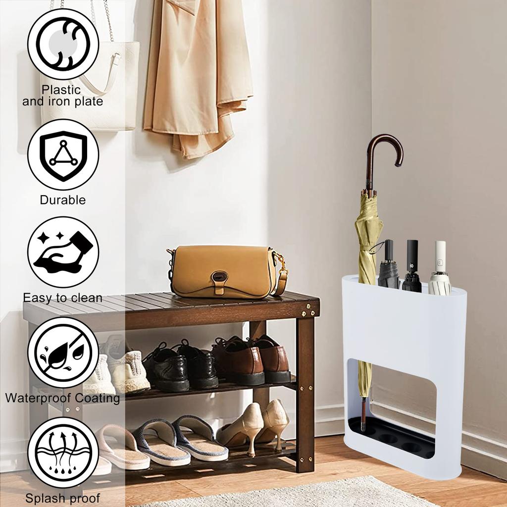 Umbrella Stand Rack Fits 4 Umbrellas Holder with Heavy Duty Metal Iron Panel Umbrella Stands with Non-Slip Soft Cushion