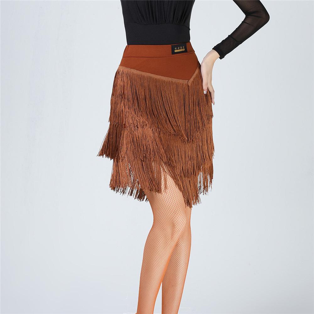 Women's Latin Dance Set: Fringe Skirt and Top for Practice, Competition, or Performance