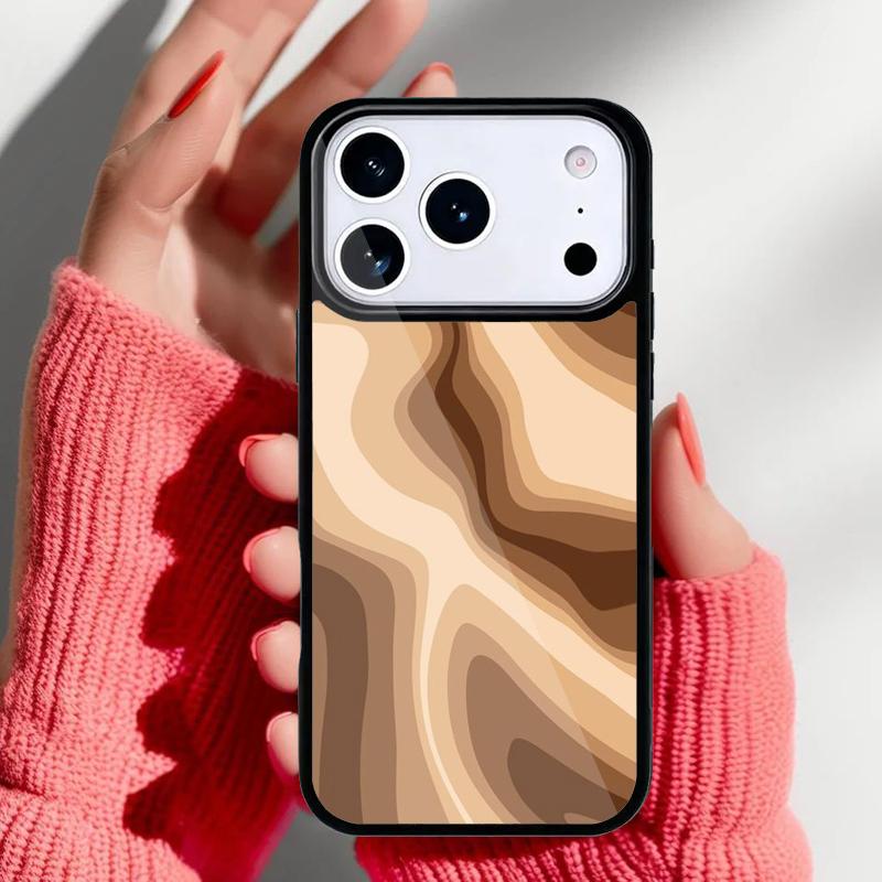 Latte Love Brown Heart Aesthetic soft Phone Case for iPhone 17 16 15 14 13 Pro Max Back Cover for 12 11 Pro Coque