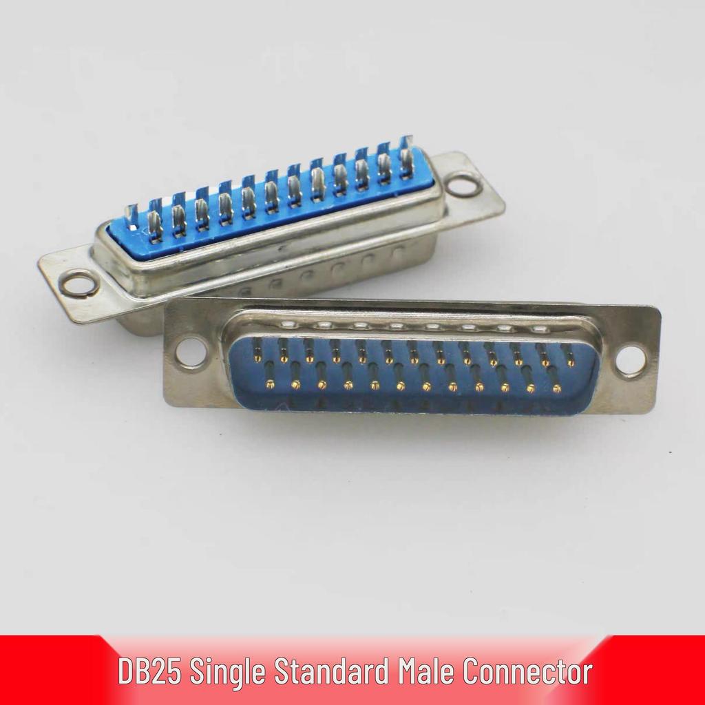 DB25 Serial Port Connector with Double Row, Solid Gold-Plated Pins