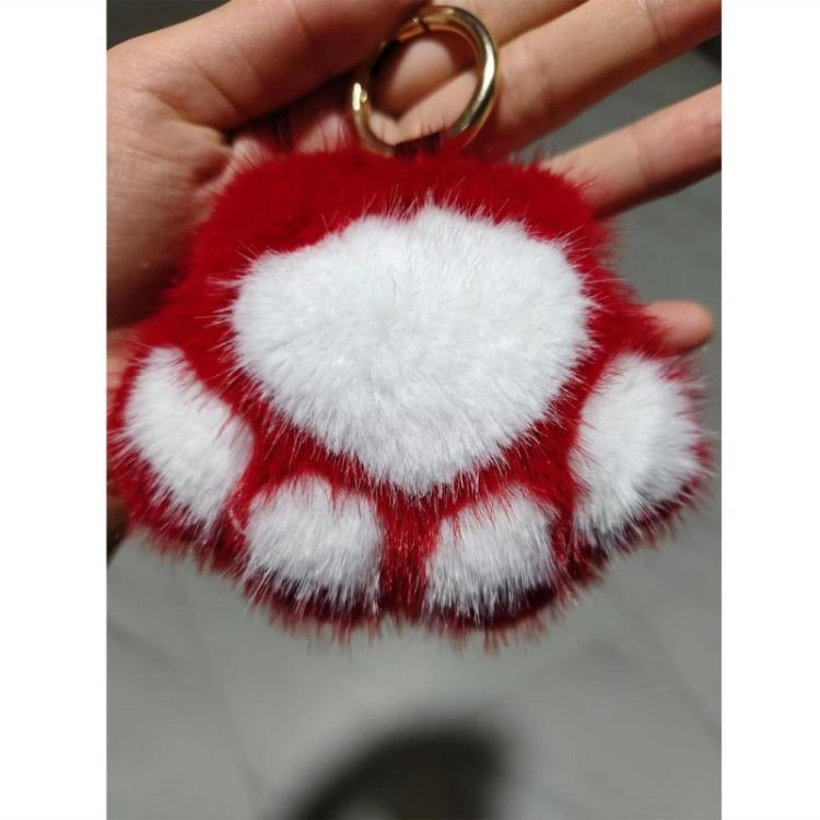 Cat Paw Plush Pendant Bag Ornaments Cute Little Paw Car Key Chain Bag Pendant Keyrings Birthday Gift