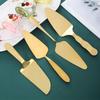 Golden cake spatula Stainless steel cake knife, fork and spoon set mooncake dessert spoon Western pastry baking tools