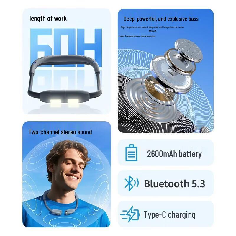 Newmine Wearable Bluetooth Speaker with Light CN plug (adapter included)