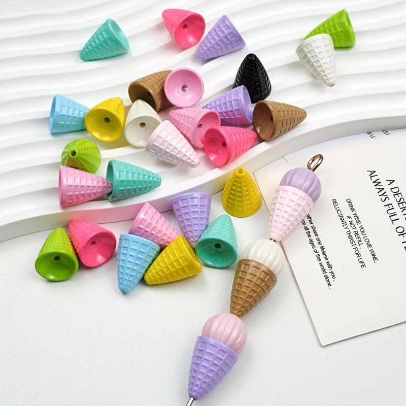 Sweet Cone Ice Cream Colorful Round Bead Versatile Bracelet Handmade DIY Accessory