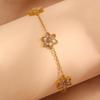 Luxury Hexagram Bracelet for Women, High-End European and American Fashion Zircon Star Titanium Steel Bracelet, Niche Accessory