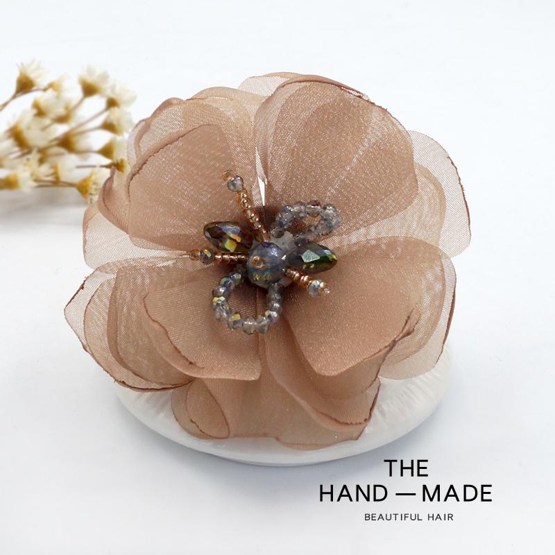 Korean Fabric Flower Brooch Corsage: Elegant Gauze Pin for Women