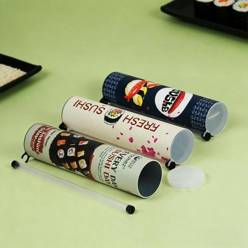 1Pcs Food Grade Sushi Mold Cone Push Up Paper Bucket Package Paper Box Round Sushi Push Box Wich Sauce Straw Bento Accessories
