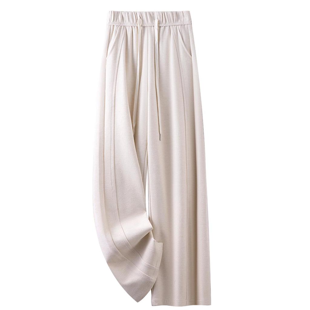 2025 Spring/Autumn Women's High Waist Elastic Drape Pants: Popular Light Luxury Style with Narrow to Wide Leg Design