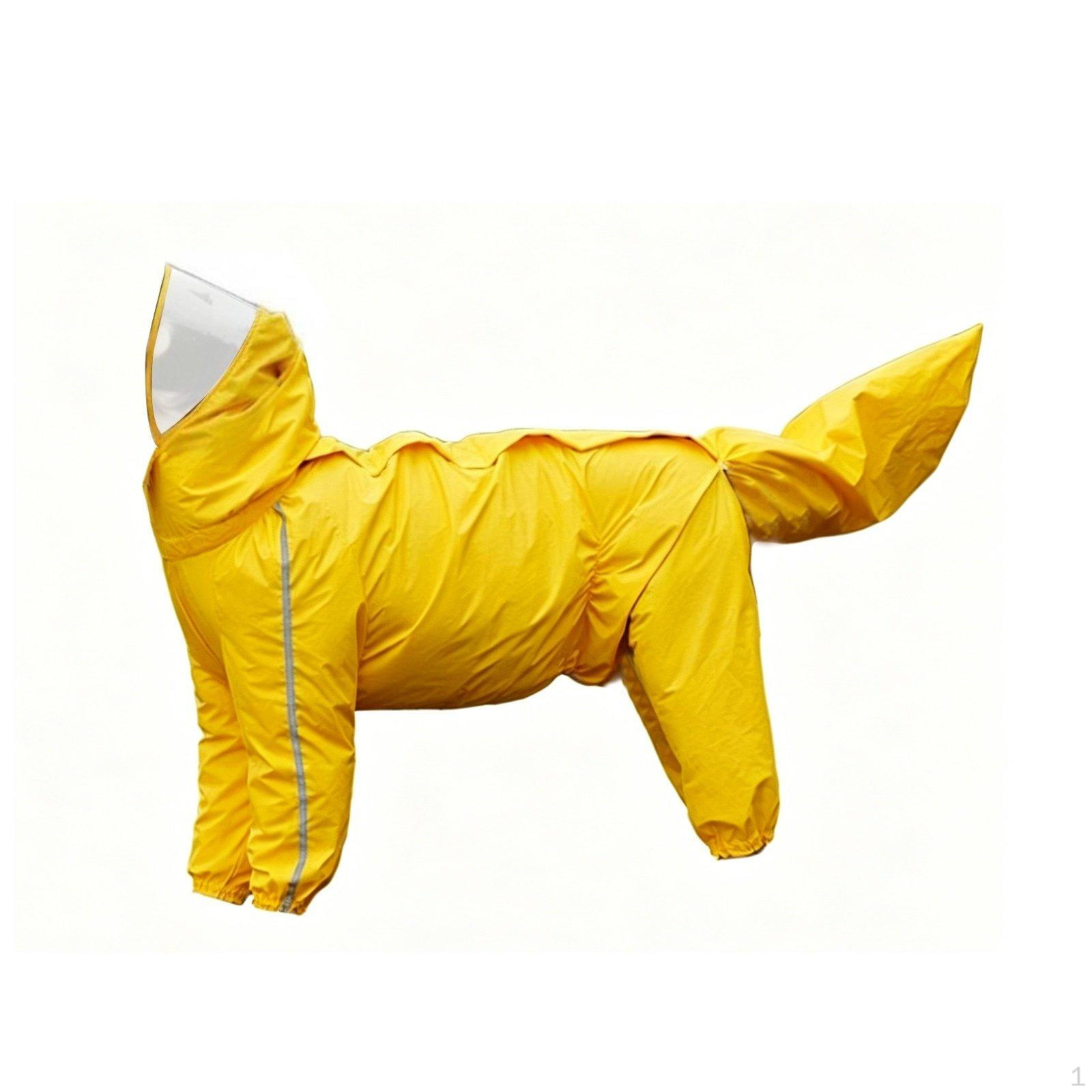 FourLegged Dog Raincoat Male and Female Specific Design Full Coverage Detachable Tail Yellow 8XL