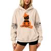 Women's Halloween Print Drop Shoulder Hoodie Loose Fit Casual Pullover