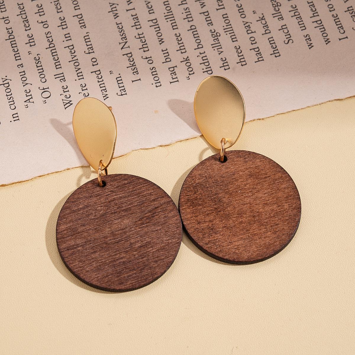 Acrylic smudge round love flower silver needle earrings melad feeling earrings