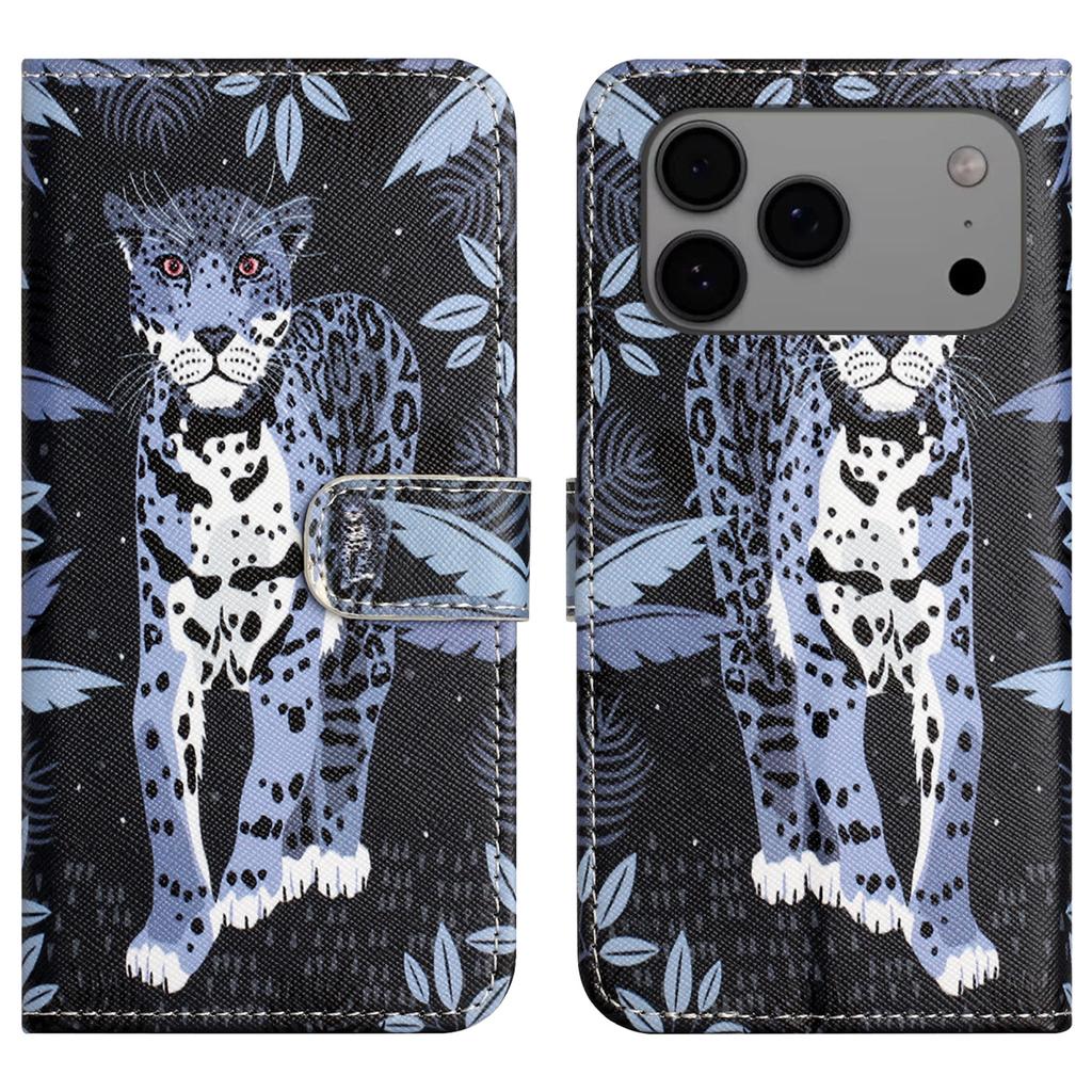 For iPhone 17 Pro Max Case Pattern Print PU Leather Wallet Phone Cover Cross Texture
