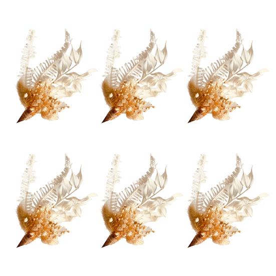 6Pcs Artificial Dried Flower Bouquet Bohemian Mini Flower Bouquet DIY Crafts Vase Wedding Party Home Office Table Centerpiece Decoration
