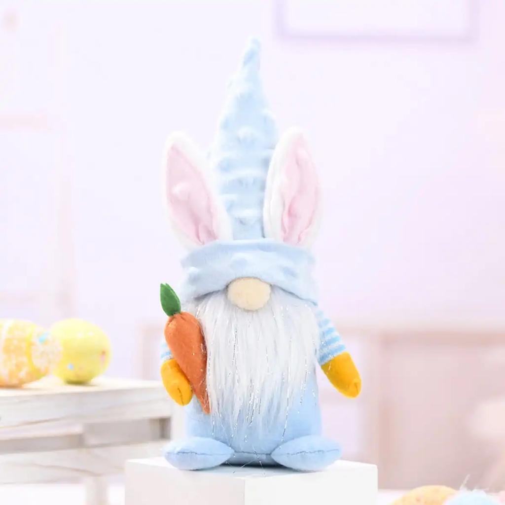 1 Pc - Cute Easter Pointed Hat Rabbit Doll Ornament, Cute Faceless Doll Decoration