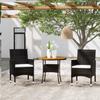 Vidaxl 3-Piece Garden Furniture Set, Poly Rattan, Black