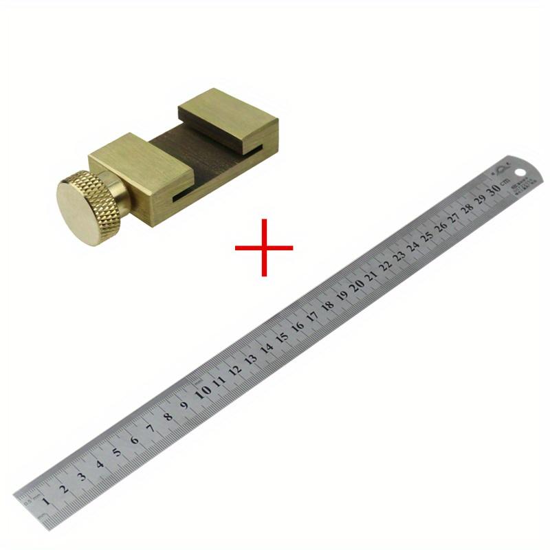 Steel Ruler Positioning Block Brass Angle Scriber Line Marking Gauge For Ruler Locator DIY Carpentry Scriber Measuring Tools