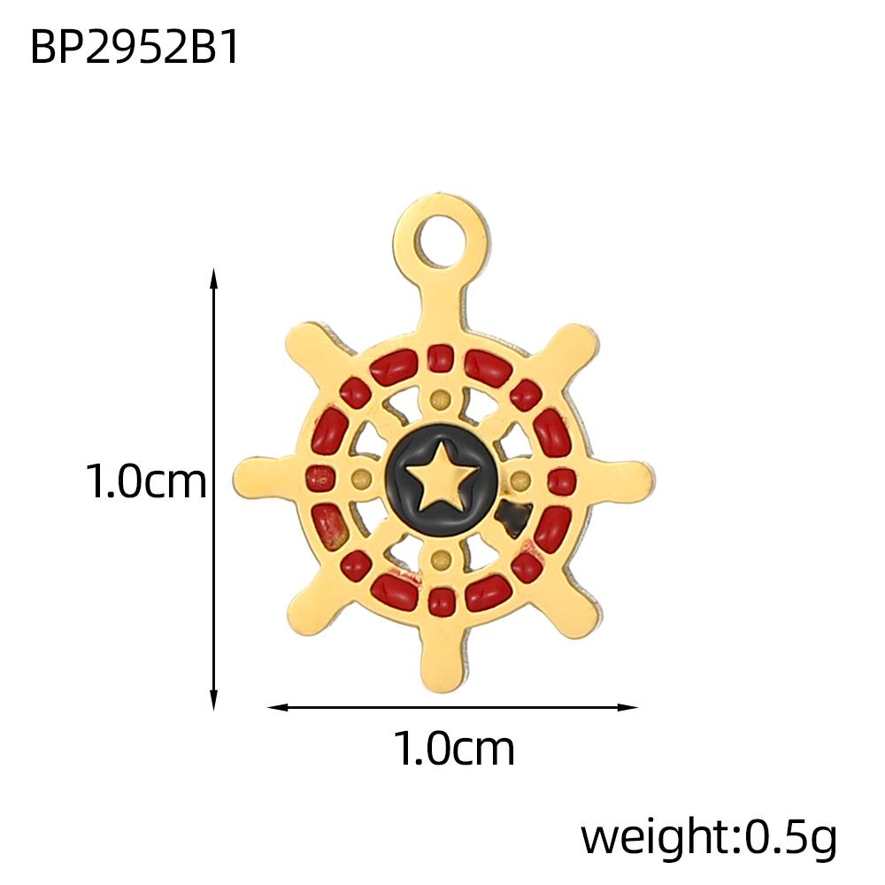 CARLIDANA 2PCS Manna High Quality Stainless Steel Emenal Flower Drinks Gold Color Non Tarnish Beach Ocean Charms for DIY Jewelry