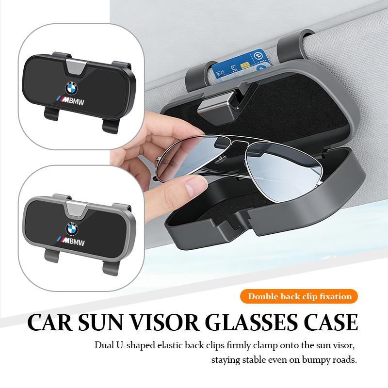 bkrna3 Car Glasses Sun Visor Glasses Holder Anti-Scratch Case Storage Box For BMW M Performance E36 E46 E60 E90 E91 E92 E93 F30 F20