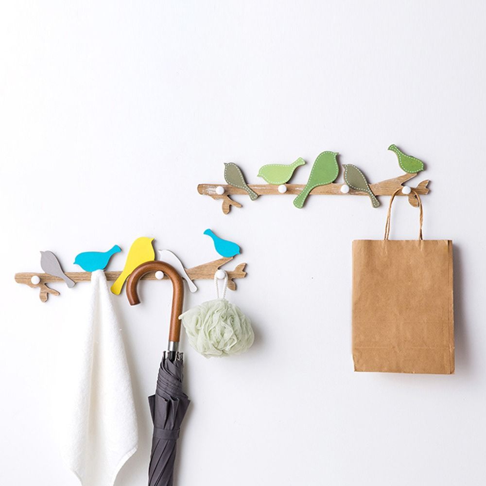 Creative Bird Shape Wall Hooks 4 Hooks Closet Organizer Holder Clothes Coat Hooks Kitchen Supplies