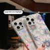 For iPhone 16 Pro Case Compatible with MagSafe Laser Flower PC+TPU Clear Phone Cover