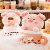 Cute Pig Milk Tea Plush Doll - Cozy, Healing Cloth Toy for Kids' Birthdays