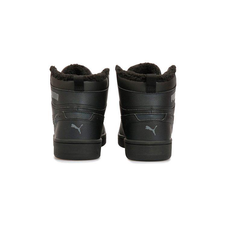 PUMA Rebound Joy Fur Comfortable Round Toe Cushioning Abrasion Resistant High top Basketball Shoes Unisex Black 375576-04