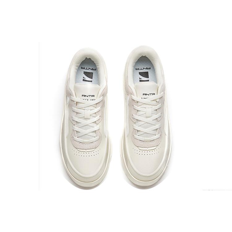 Anta Life Collection Abrasion Resistant Breathable Low top Skateboard Shoes Women's White Gray 922148031-1