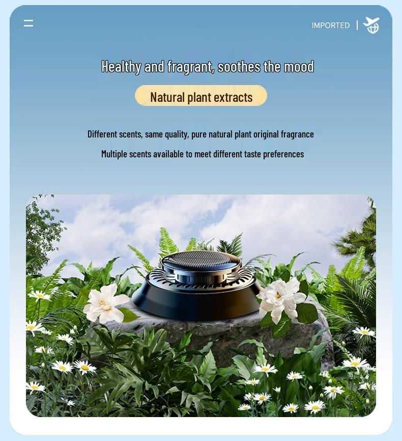 Solar Rotating Car Air Freshener: Long-Lasting, Light Fragrance, Premium Car Ornament