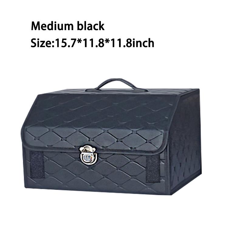 PU Leather Car Trunk Organizer Box Folding Large Capacity Auto Multiuse Tools Storage Bag Auto Accessories Storage Bag