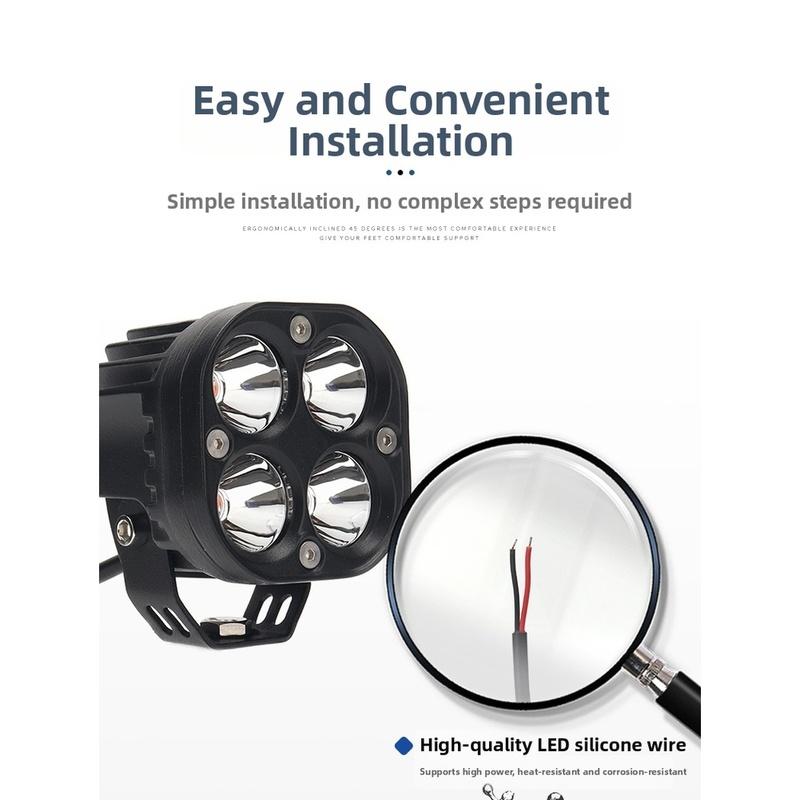 Bright LED Motorcycle Spot Light Waterproof Aluminum Alloy Work Light Fog Lamp Headlight Accessories For ATV Motorcycle Truck