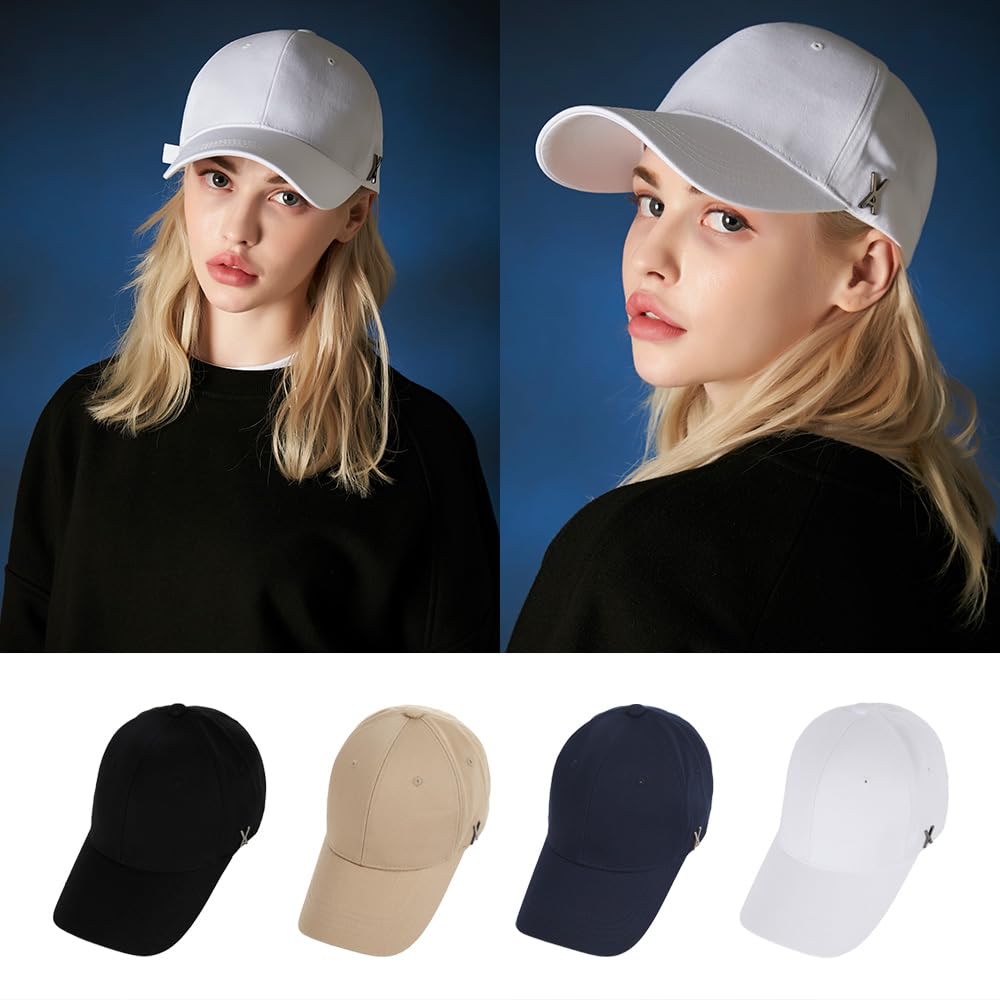 Stud logo over fit ball cap White [VARZAR]