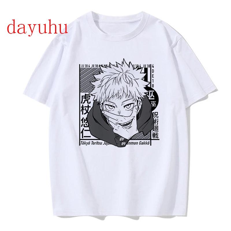Unisex-T-Shirt Japanischer Anime Jujutsu Kaisen T-Shirt gojo satoru Oberteile Yuji Itadori Grafik-T-Shirts Cooles Unisex-T-Shirt 90er Unisex