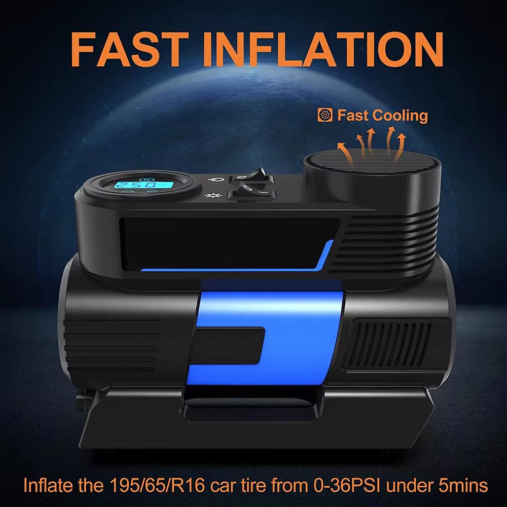 Portable Car Air Compressor 120W 150PSI Electric Digital Display Tire Inflator Pump for Motorcycle Bicycle Boat AUTO Tyre Balls