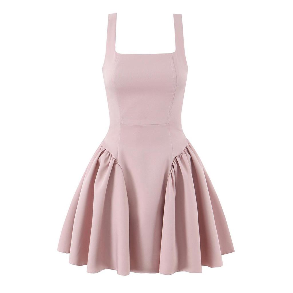 Sleeveless Chic Square Neck Mini Dress: 2026 Sexy Slimming Style