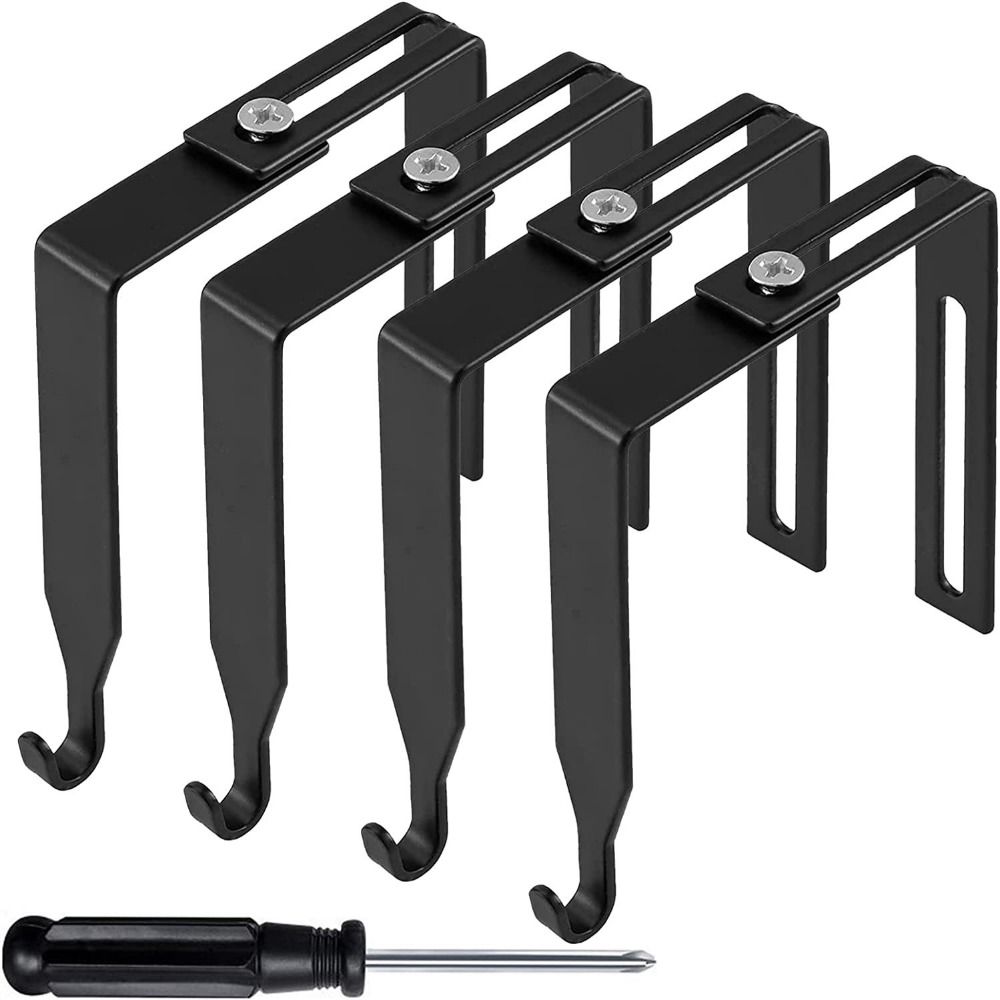 4Pcs Black Adjustable Cubicle Hook Flexible Door Storage Hooks Partition Hanger  Umbrellas