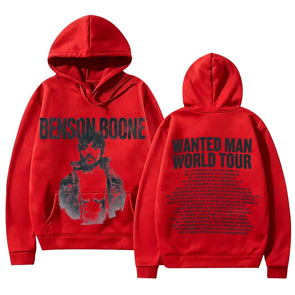 Benson Boone Merch Sweatshirts Wanted Man Asche Hoodie Mode High Street Kapuzenpullover Unisex Vintage Ästhetik Grafikdruck Pullover