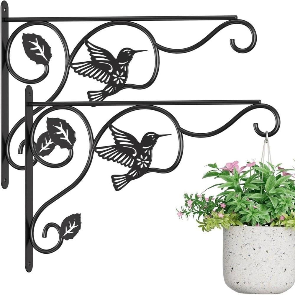 12 Inch Metal Wall Plant Hooks Sturdy Feeding Bird Rack Flower Pot Bracket Home Decor