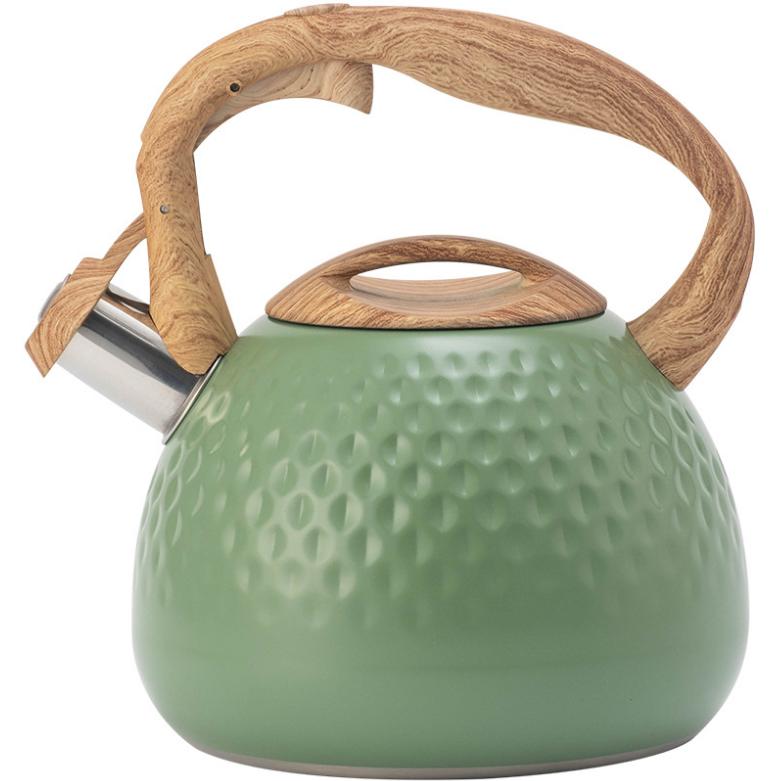 

Электромагнитная плита с поджигом пламени, газовая плита 3.0 л со свистком, чайник для быстрого кипячения, не содержит БФА зелёный