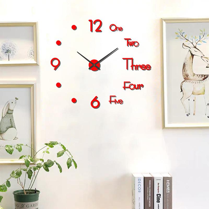 3D Luminous Wall Clock Frameless Acrylic DIY Digital Clock Wall Stickers Mute Clock For Living Room Bedroom Office Wall Decor