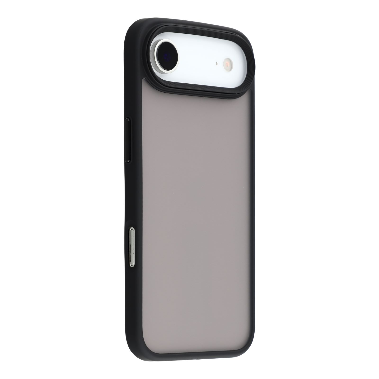 

For iPhone 17 Air Case Shockproof TPU+PC Phone Back Cover with Metal Buttons Black