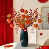 Persimmon Artificial Flower Arrangement: New Year Decoration with Red Fruit Accents for Living Room.