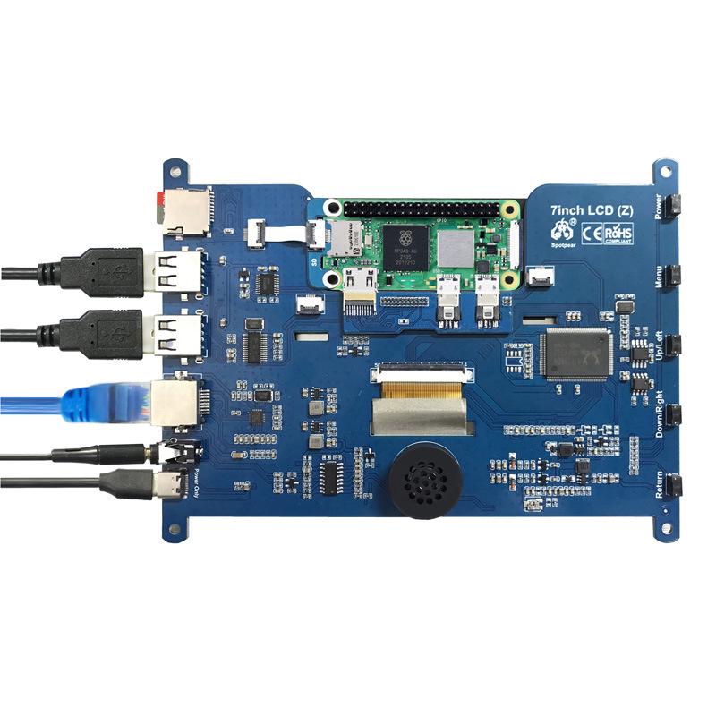 Raspberry Pi Zero 7-inch Touch Tablet with RJ45, USB Hub, and Speaker