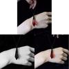 Collana Ciondolo Gotica Rosso Profondo e Nero in Vetro Cristallo con Catena a Croce in Lega per Donna