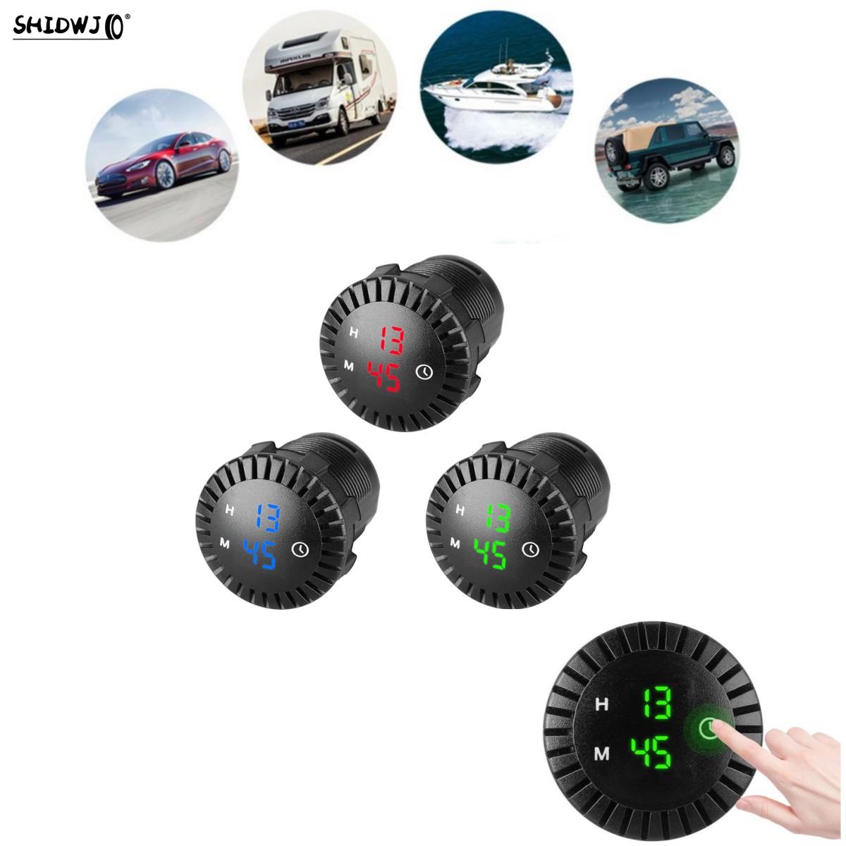 

1 шт. 12 В/24 В автомобильная панель электронные часы автомобильный автомобиль лодка мотоцикл сенсорные цифровые часы светодиодный дисплей