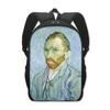 Starry Night Sunflower Kiss Oil Painting Backpack Van Gogh Monet Klimt School Bags Women Men Rucksack Student Laptop Backpacks
