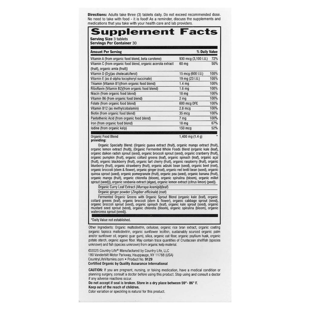 Realfood Organics®, Pregnancy, Easy-to-Swallow Tablets, 90